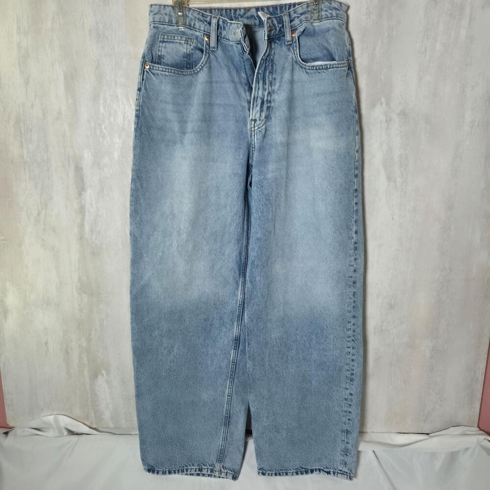 &DENIM Jeans Womens 8 Light Wash Blue Baggy High Waist Wide Leg Relaxed Fit
